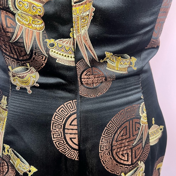 90s Vintage Silk Blend Dress Asian Inspired print by Karen Kane Blooming… - Picture 12 of 13